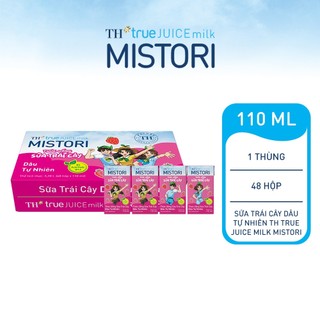 Thùng Thức uống Sữa trái cây TH true JUICE milk MISTORI Dâu tự nhiên 110 ml x 48 Hộp