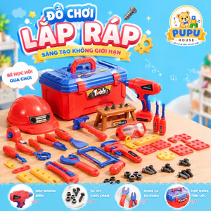 ộ Đồ Chơi Lắp Ráp Dụng Cụ Kĩ Sư Sửa Chữa Đồ Chơi Lắp Ráp DIY Bé Trai Hộp Dụng Cụ Đa Năng- PUPU HOUSE