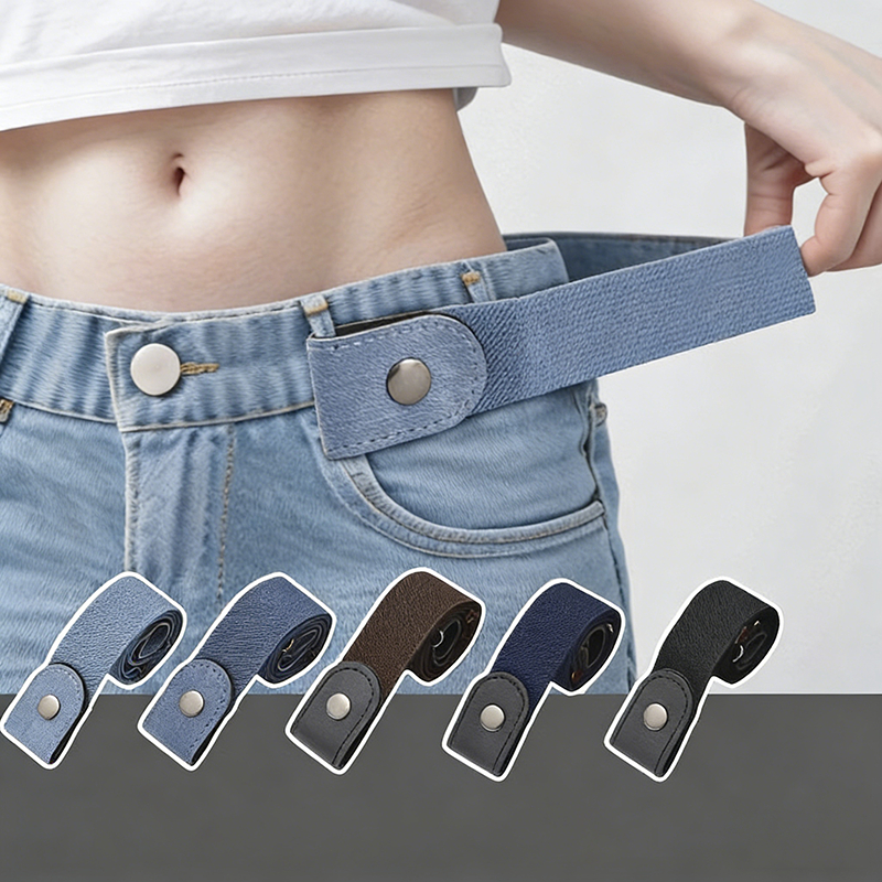 Dây lưng đàn hồi không khoan, thắt lưng ẩn tiện dụng cho quần jean, không cần khoan lỗ