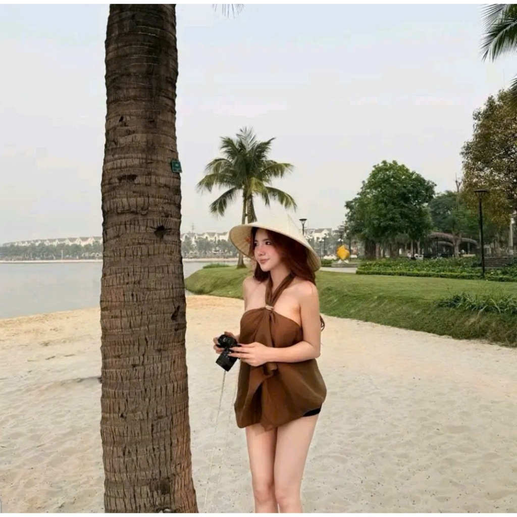 Áo cổ yếm phong cách tiểu thư kèm tag điệu đà cho nữ by Chamie