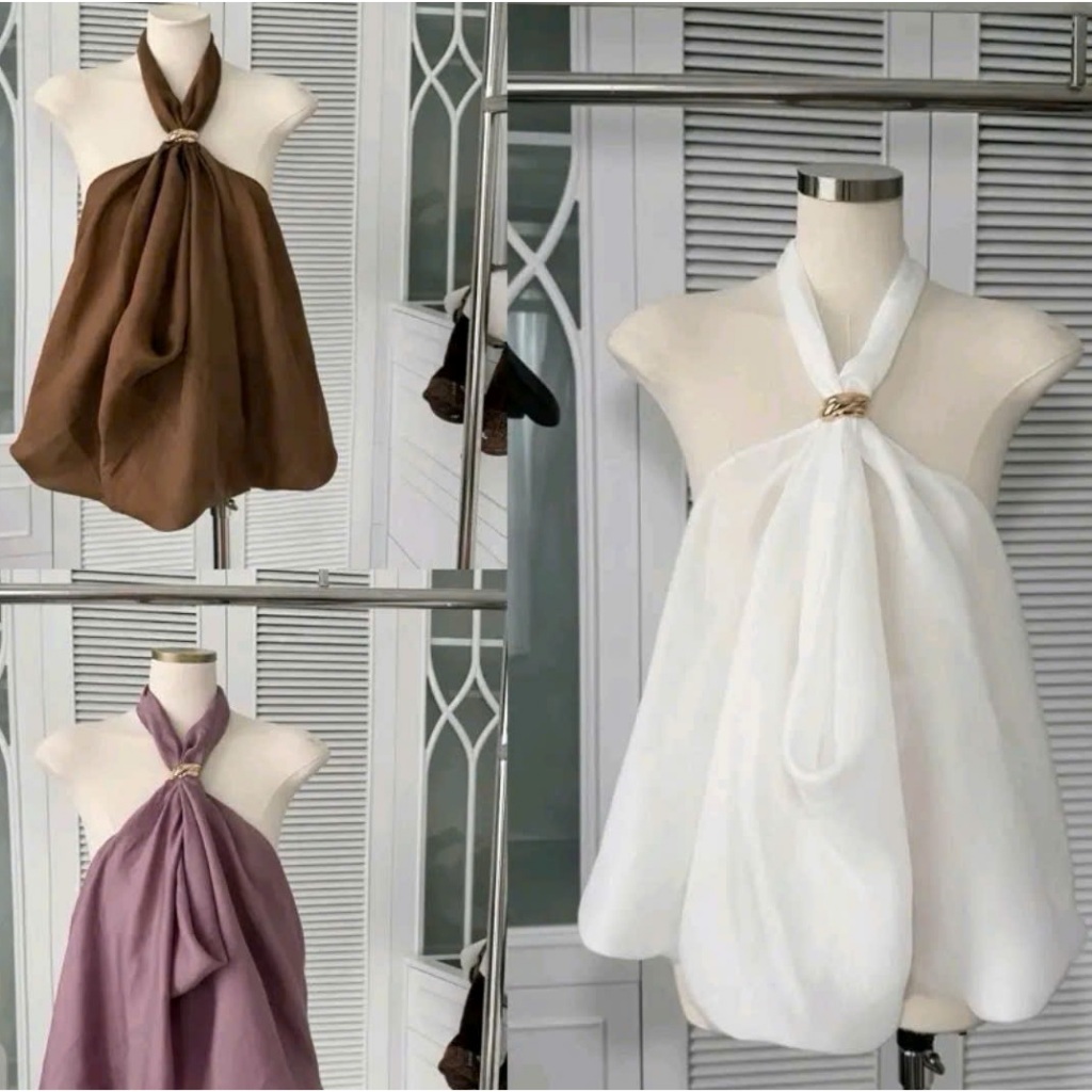 Áo cổ yếm phong cách tiểu thư kèm tag điệu đà cho nữ by Chamie
