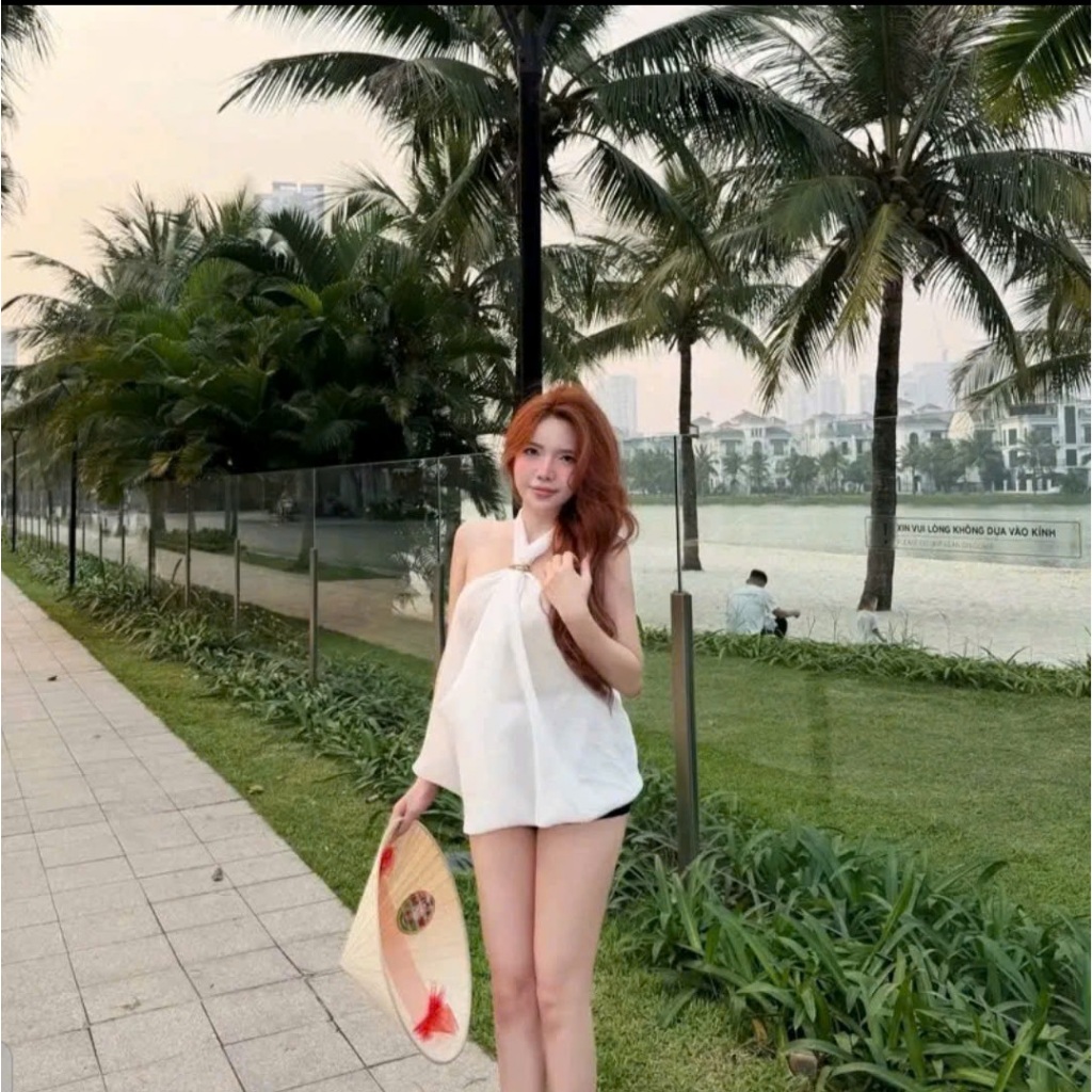 Áo cổ yếm phong cách tiểu thư kèm tag điệu đà cho nữ by Chamie