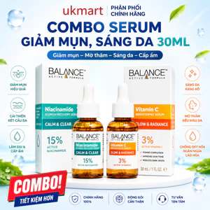 Combo Serum Giảm Thâm Và Làm Sáng Da Niacinamide+ VitaminC Balance Active Formula 30ml/ chai