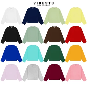 Áo Thun "Tay Dài Trơn" Local Brand VIBESTU Form Boxy Unisex 250Gsm Cotton Cổ Tròn basic