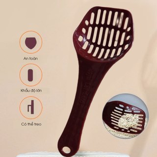 Xẻng xúc chất thải, xúc cát cho mèo chất liệu nhựa thân thiện với môi trường, an toàn, khẩu độ lớn, hai màu ngẫu nhiên