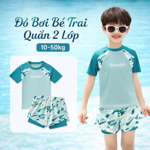 Đồ bơi cho bé trai size 10-50kg hoạt tiết vân mây, đồ bơi bé trai chất thun bơi loại 1