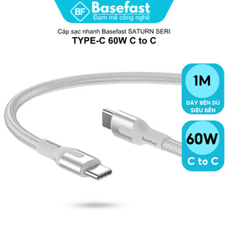 Dây Sạc Nhanh Type C Basefast 60W Bện Dù Cao Cấp Chống Gãy Cho Iphone Samsung Oppo Xiaomi