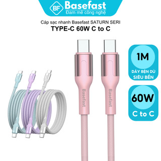 Dây Sạc Nhanh Type C Basefast 60W Bện Dù Cao Cấp Chống Gãy Cho Iphone Samsung Oppo Xiaomi