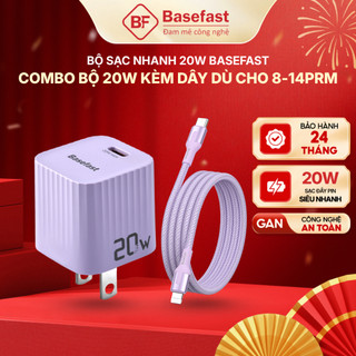 Combo Bộ Sạc Nhanh 20W Basefast Củ Sạc PD20W Nhỏ Gọn Dây Dù Siêu bền Cho 11 12 13 14 promax