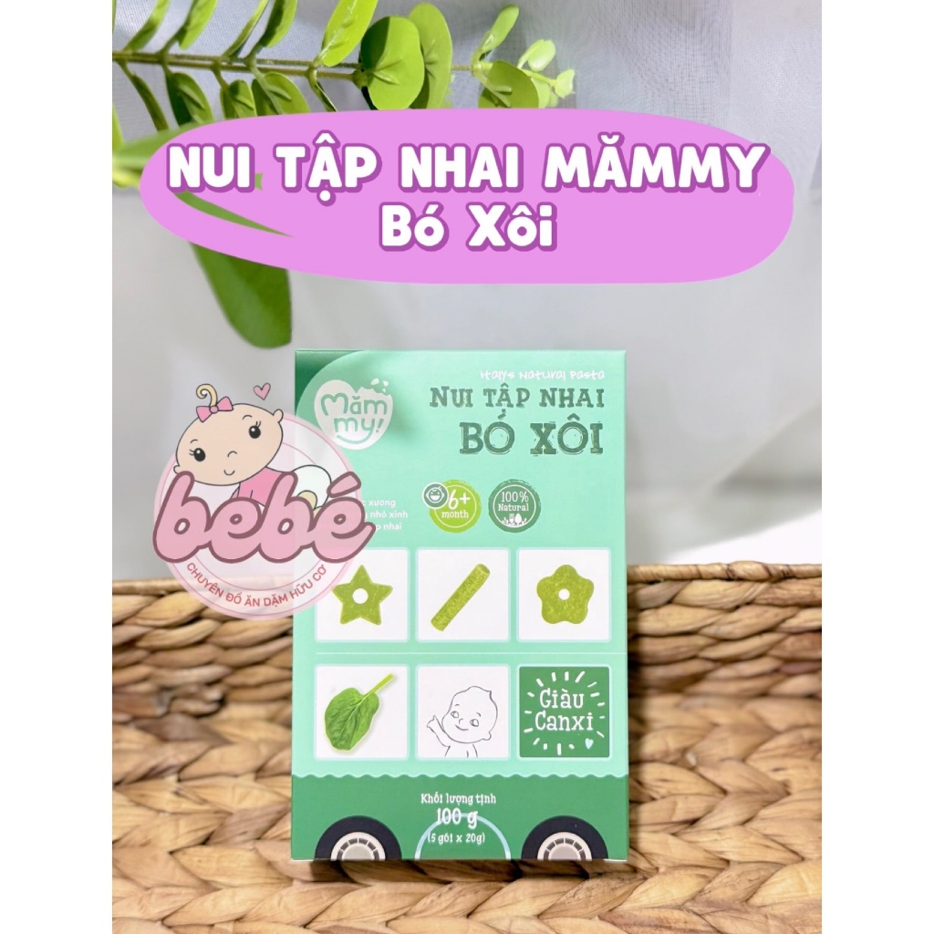 Nui Mămmy mini ăn dặm, nui rau củ rau hữu cơ cho bé từ 6 tháng tuổi