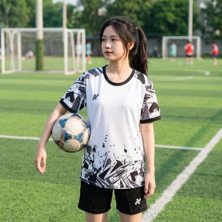 Bộ quần áo bóng đá a mác Ghost  Đen  in tên số theo yêu cầu-Áo bóng đá,đồ đá banh chất liệu thun, mè