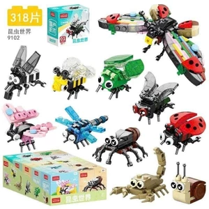 lắp ráp mô hình các loài động vật phương tiện 10hop nhỏ gộp lại ghép thành 1 hình lớn