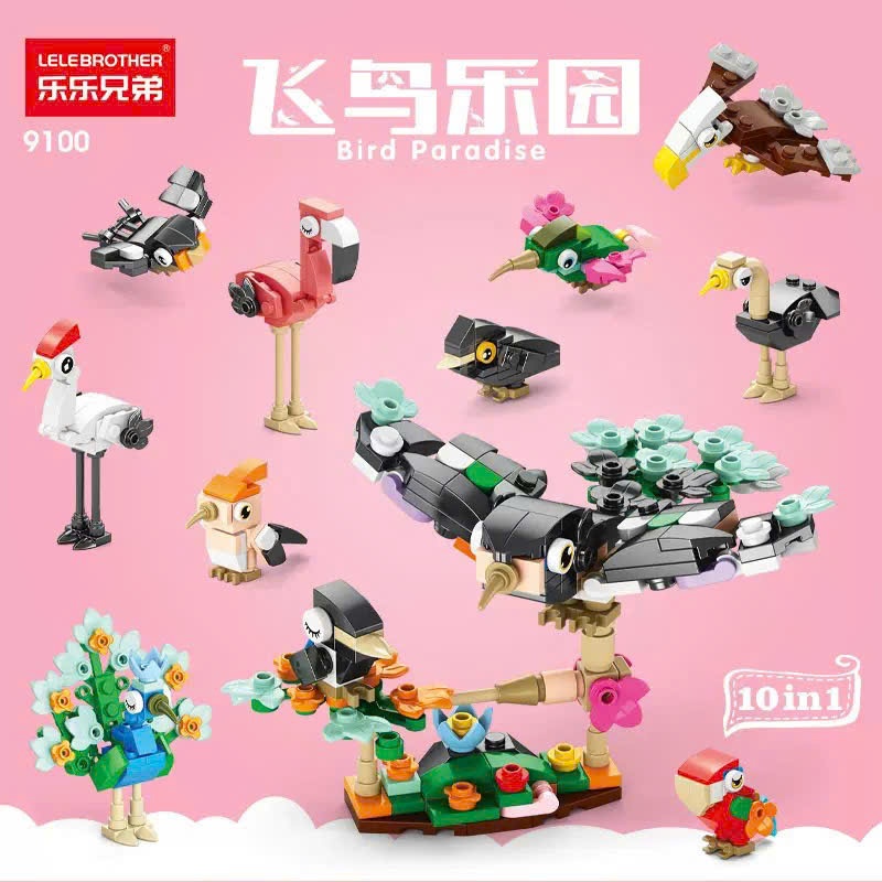 lắp ráp mô hình các loài động vật phương tiện 10hop nhỏ gộp lại ghép thành 1 hình lớn