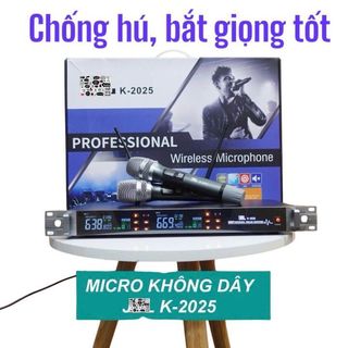 Micro Không Dây Karaoke JB K-2025 Micro Karaoke Gia Đình Micro Tự Ngắt Tiết Kiệm Pin Độ Nhạy Cao Dễ Hát Phối Ghép Amply