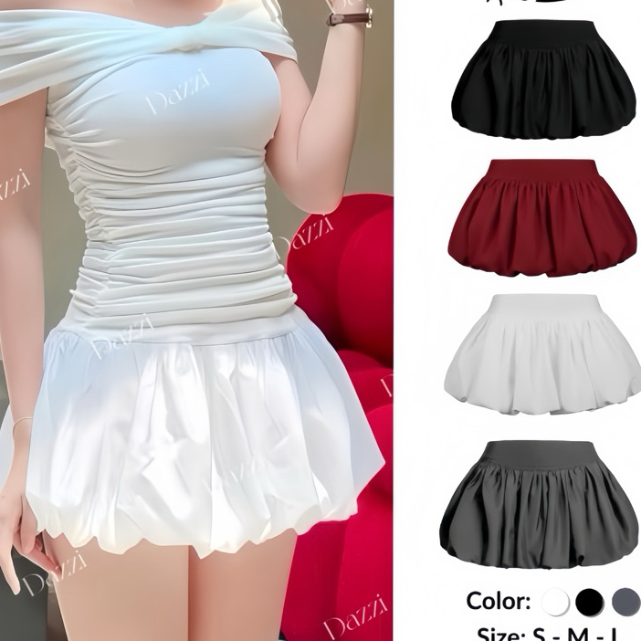 Chân váy bí phồng form ngắn hack dáng V071 - SamHi Closet