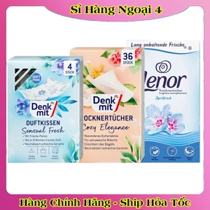 GIẤY THƠM QUẦN ÁO DENKMIT, LENOR DÙNG CHO MÁY SẤY, THƠM NGÁT HƯƠNG HOA (NGUYÊN HỘP 36 MIẾNG)- Nội địa Đức [Hot]