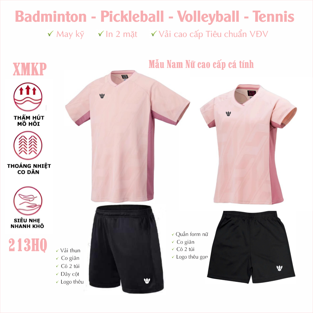 Áo thể thao NAM NỮ chơi Cầu lông, Bóng đá, Pickleball, Bón Bóng chuyền, Bóng bàn cao cấp, co giãn, thoáng khí (213KC)