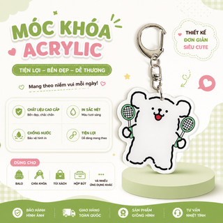 Móc khoá nhựa mica Sáng Tạo Hoạt Hình Lắc Dòng Chó Con Móc Khóa Túi Mặt Dây Cặp Đôi Thời Trang Dễ Thương