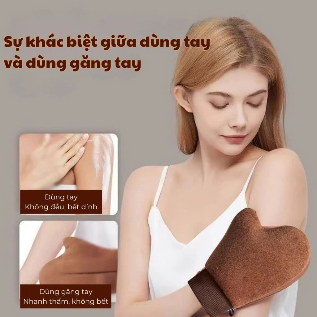 Bao tay thoa kem body hỗ trợ thoa đều kem, không bếch dính, có thể tái sử dụng hàng đẹp chất lượng