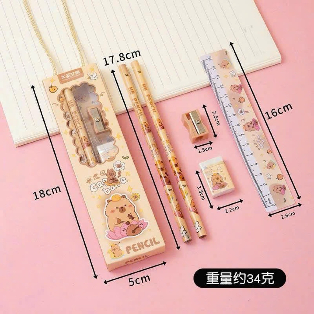 ( Giá sỉ ib ) Bộ Đồ Dùng Học Tập 5 Món Dễ Thương Cho Bé – Nhiều Chủ Đề - Combo Đồ Dùng Học Sinh Tiểu Học