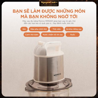 Máy Xay Đa Năng MORICO MM5001-3 Cấp Độ Xay-2 Lưỡi Dao 6 Cánh và 4 Cánh Tặng 2 Cối-Bảo Hành 12 Tháng