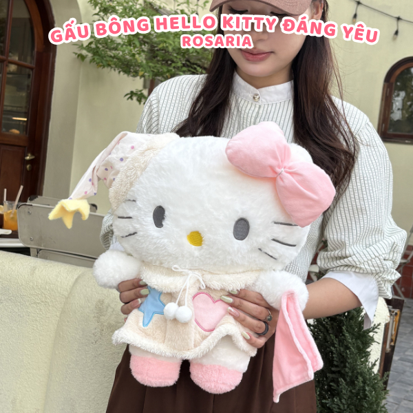 Gấu Bông Hello Kitty Dễ Thương 30cm, 45cm, 60cm, 75cm Cao Cấp, Quà Tặng Ngọt Ngào Cho Bé & Bạn Gái