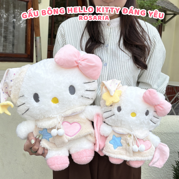 Gấu Bông Hello Kitty Dễ Thương 30cm, 45cm, 60cm, 75cm Cao Cấp, Quà Tặng Ngọt Ngào Cho Bé & Bạn Gái