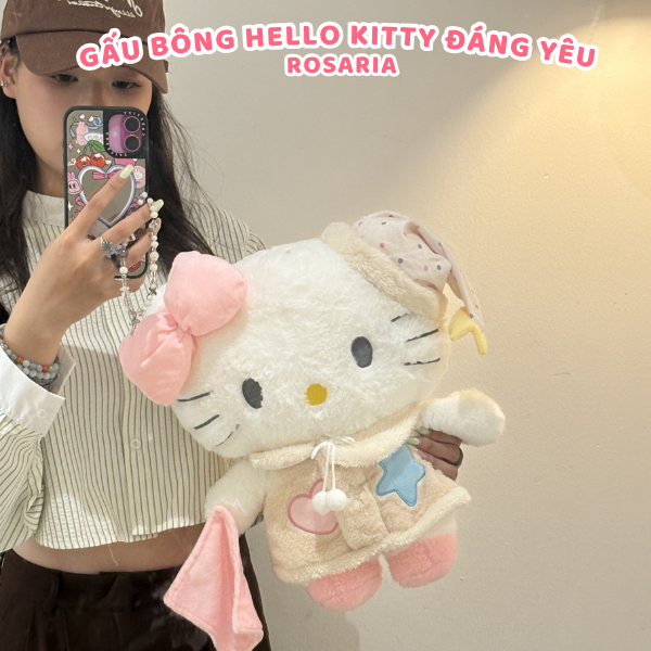 Gấu Bông Hello Kitty Dễ Thương 30cm, 45cm, 60cm, 75cm Cao Cấp, Quà Tặng Ngọt Ngào Cho Bé & Bạn Gái