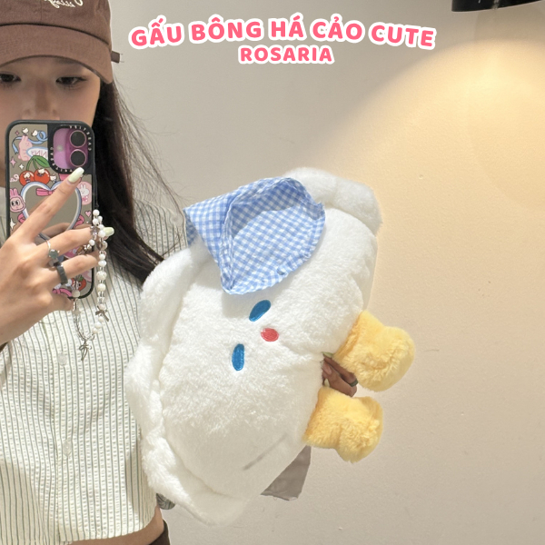 Thú Nhồi Bông Há Cảo 45cm Chính Hãng – Gấu Bông Mềm Mịn, Thiết Kế Đáng Yêu, An Toàn Cho Mọi Lứa Tuổi