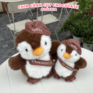 Gấu bông chim cánh cụt nâu chocolate – Thú nhồi bông cao cấp mềm mịn, quà tặng dễ thương