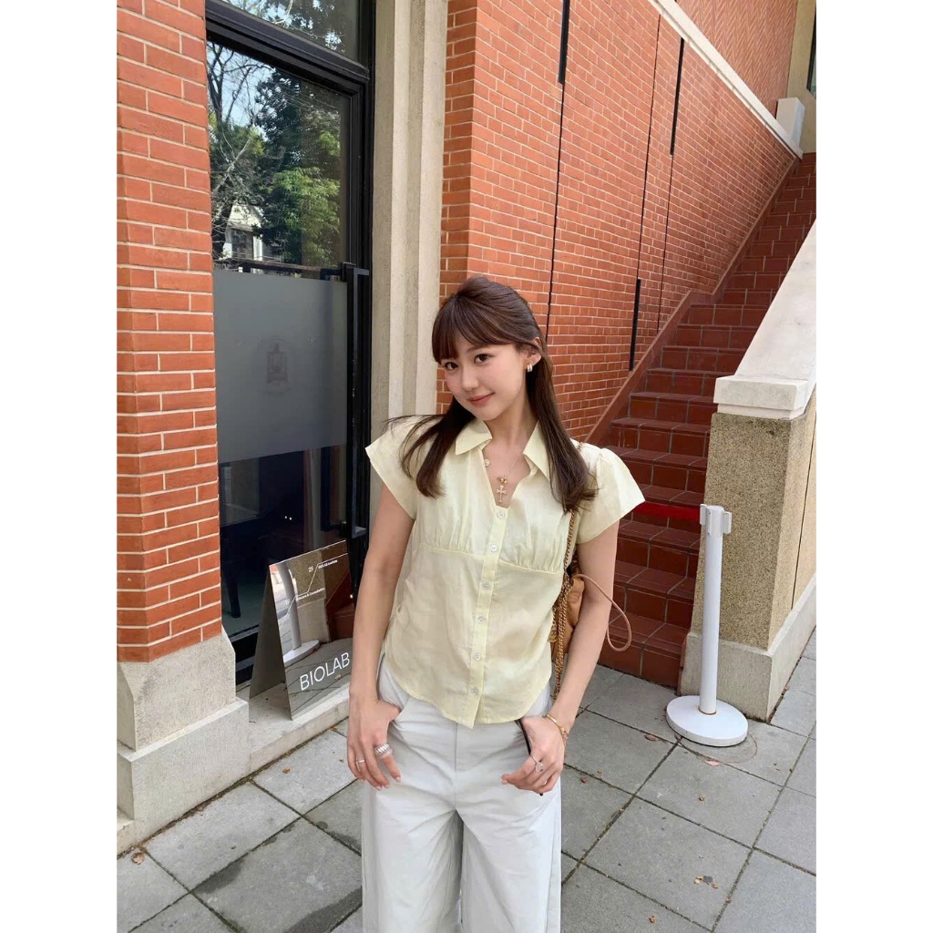 𝗔𝗱𝗮𝗺  - Áo Linen TƯNG PRE thắt eo sau