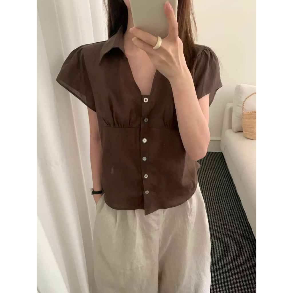 𝗔𝗱𝗮𝗺  - Áo Linen TƯNG PRE thắt eo sau
