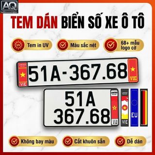Decal Dán Biển Số Xe Ô Tô Logo Cờ Việt Nam - Tem Dán Biển Số Xe In UV Sắc Nét Full Mẫu