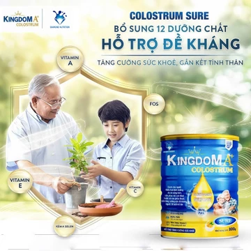 Sữa Bột Kingdom Colostrum 24h Sure Canxi (900g) DINH DƯỠNG CHO NGƯỜI CAO TUỔI