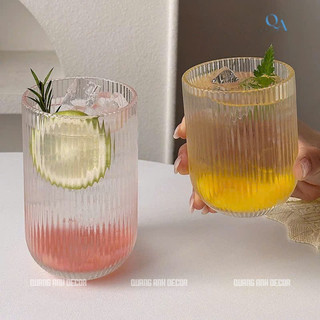 BỘ 6 LY Thuỷ Tinh ĐÁY BẦU KẺ SỌC CHỊU NHIỆT | Phong Cách DECOR Sang Trọng, Chất Liệu Dày Dặn Cao Cấp