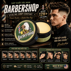 Sáp vuốt tóc nam BARBER Shop 80g Chất Sáp Xịn,Wax Vuốt Tóc Nam Siêu Giữ Nếp Hương Thơm Nam Tính