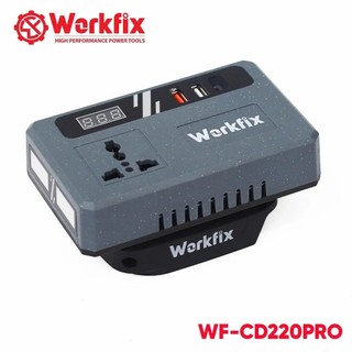 Đế chuyển đổi nguồn điện WORKFIX WF-CD220PRO chuyển từ pin 21v lên 110 - 220v, Chân pin phổ thông 4cm