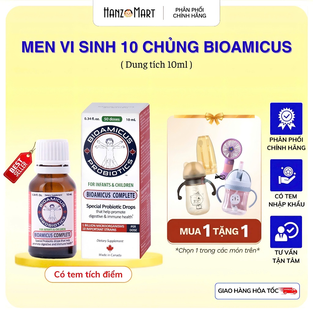 Men vi sinh 10 chủng bioamicus complete 10ml - Nhập khẩu chính hãng Canada