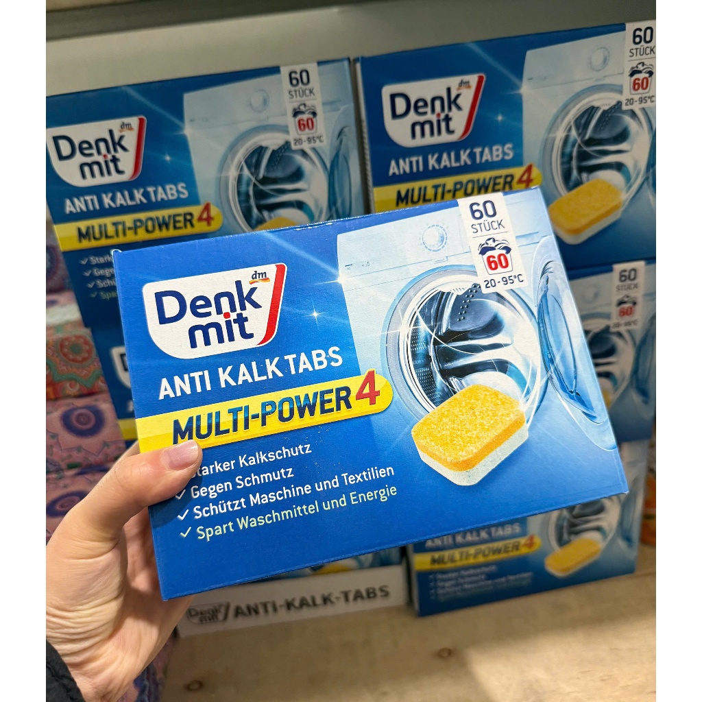 Viên tẩy lồng giặt Denkmit Đức 60 viên – Khử mùi, Diệt khuẩn, Bảo vệ máy giặt