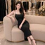 Đầm body 2 dây viền ren ,chất thun Ladong thời trang