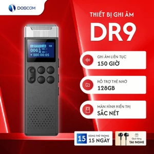 Thiết bị ghi âm cao cấp DOSCOM DR9, lọc tiếng ồn chuyên dụng, nhận diện giọng nói, chip mới 2025