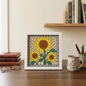 Tranh Mosaic Hoa Hướng Dương – Tranh Decor Hiện Đại Treo Tường Phòng Khách, Trang Trí Nhà Đẹp, Quà Tặng Tinh Tế