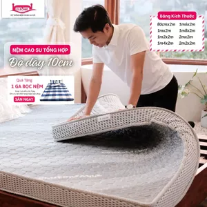 Nệm Cao Su Tổng Hợp Độ Dày 10cm, Nâng đỡ cơ thể Nằm Thẳng Lưng - Êm Lưng