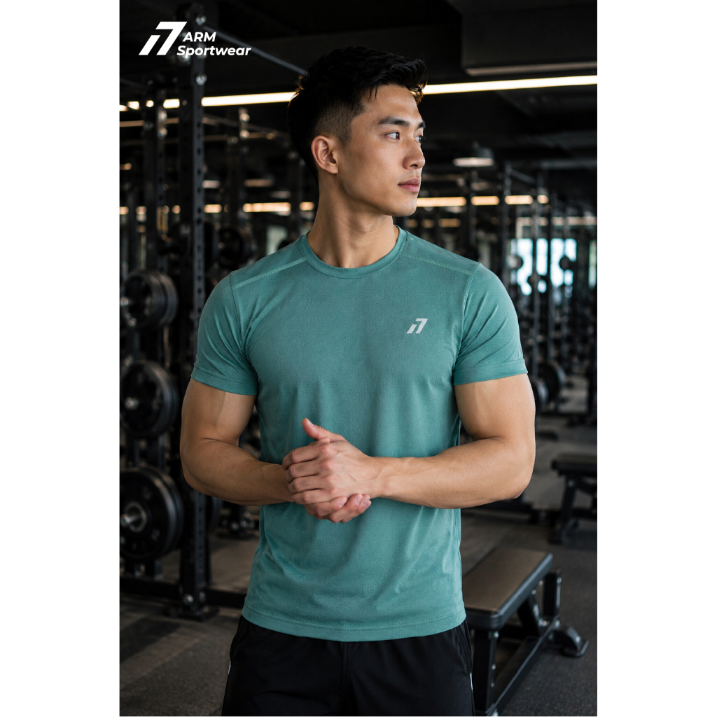 Áo Thun Thể Thao Nam ARM ESSENTIAL, Áo Tập Gym Chất Liệu Co Giãn, Vận Động Thoáng Mát