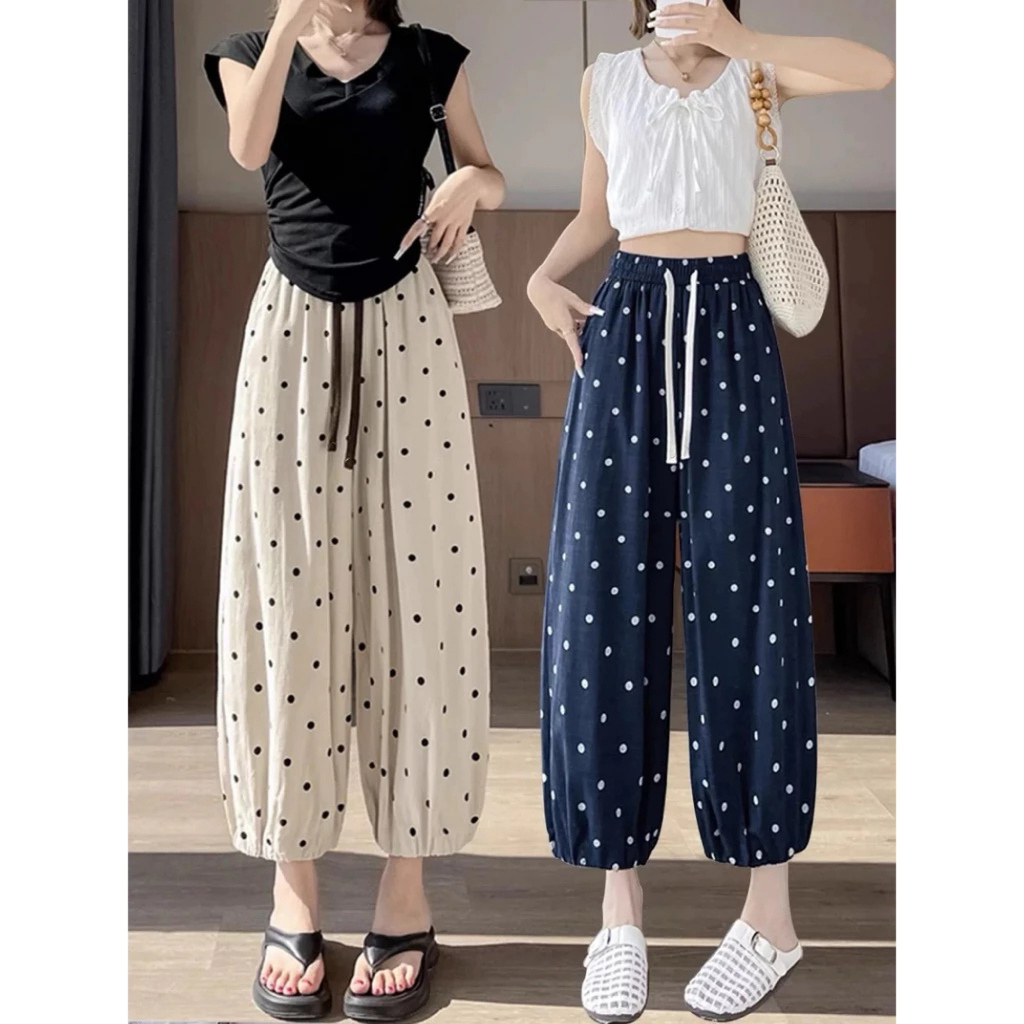 [HOT]QUẦN ĐŨI CHẤM BI ZYND - Quần chấm bi cạp chun ống rộng, item hot hit cho mùa hè, đi chơi đi làm cực xink - DĐ-M016