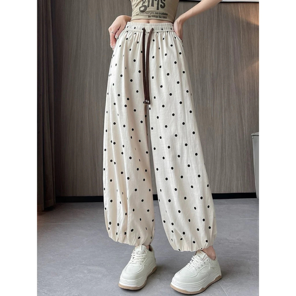[HOT]QUẦN ĐŨI CHẤM BI ZYND - Quần chấm bi cạp chun ống rộng, item hot hit cho mùa hè, đi chơi đi làm cực xink - DĐ-M016