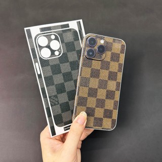 Miếng  Dán Da Điện Thoại Họa Tiết Caro Luxury Cho IP 12 - 17Promax  – Chống Trầy, Tăng Độ Sang Trọng