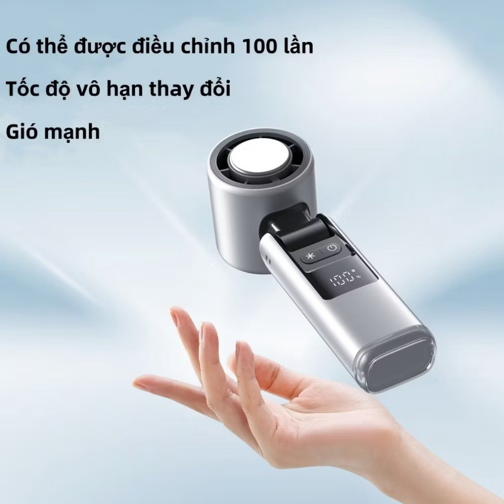 Quạt Cầm Tay Sò Lạnh K801, Màn Hình Kỹ Thuật Số Lạnh Sâu Nhanh, Pin 4000mAh,Đèn LED, Sạc Type-C 2026