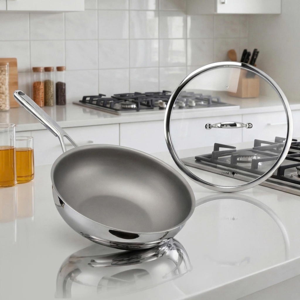 Chảo Xào Inox Chống Dính Vi Điểm Oyatton iệt 22/24/30cm O839/O840/O842