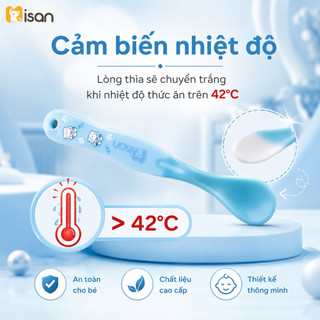 Thìa ăn dặm báo nóng cho bé MISAN cảm biến nhiệt đổi màu, muỗng tập ăn dặm chất liệu an toàn